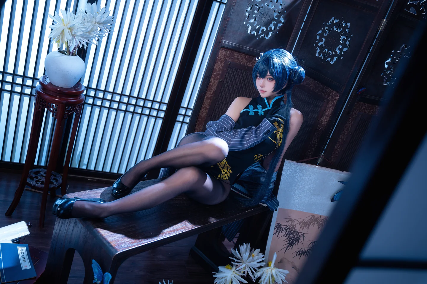 Seya狮砸 - 蔚蓝档案·妃咲 旗袍 [12P-138MB] tg@simisebaisi 【丝足阁】010.webp